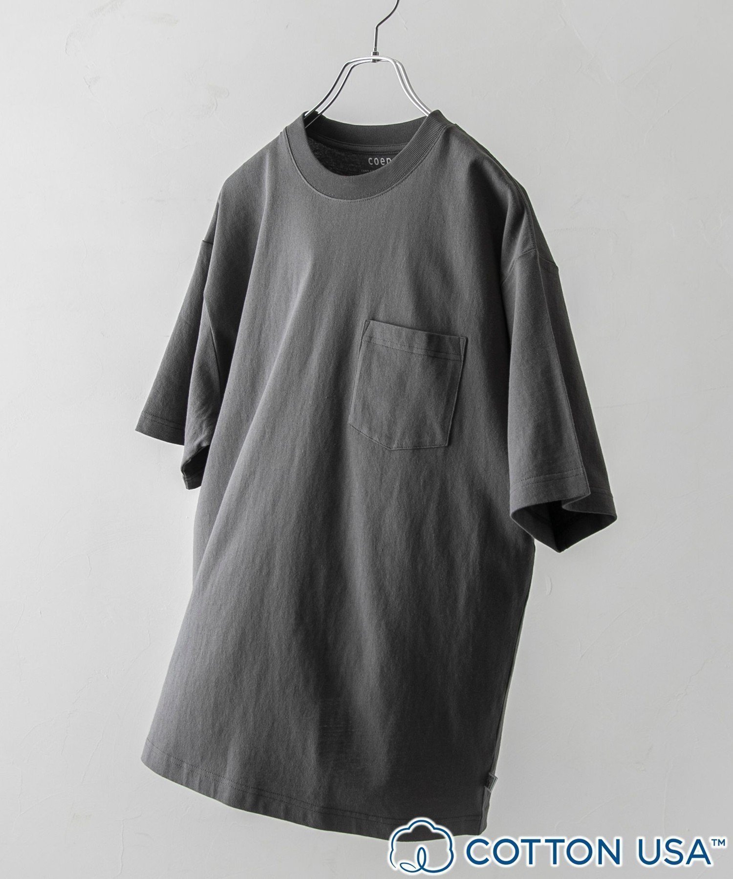 【コーエン/COEN】のUSAコットンスタンダードポケットTシャツ インテリア・キッズ・メンズ・レディースファッション・服の通販 founy(ファニー) 　ファッション　Fashion　レディースファッション　WOMEN　トップス・カットソー　Tops/Tshirt　シャツ/ブラウス　Shirts/Blouses　ロング / Tシャツ　T-Shirts　インナー　Inner　シンプル　Simple　スタンダード　Standard　ベーシック　Basic　ポケット　Pocket　ルーズ　Loose　人気　Popularity　半袖　Short Sleeve　定番　Standard　無地　Plain Color　DK.GRAY|ID: prp329100004526279 ipo3291000000032011138