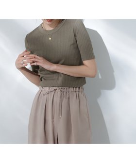 【ナノ ユニバース/nano universe】のAnti Soaked 汗染み防止クルーネックリブTシャツ 人気、トレンドファッション・服の通販 founy(ファニー) ファッション Fashion レディースファッション WOMEN トップス・カットソー Tops/Tshirt シャツ/ブラウス Shirts/Blouses ロング / Tシャツ T-Shirts コンパクト Compact 吸水 Water Absorption ストレート Straight 定番 Standard 人気 Popularity 再入荷 Restock/Back In Stock/Re Arrival エレガント 上品 Elegant 2025年 2025 2025春夏・S/S Ss,Spring/Summer,2025 |ID:prp329100004526299
