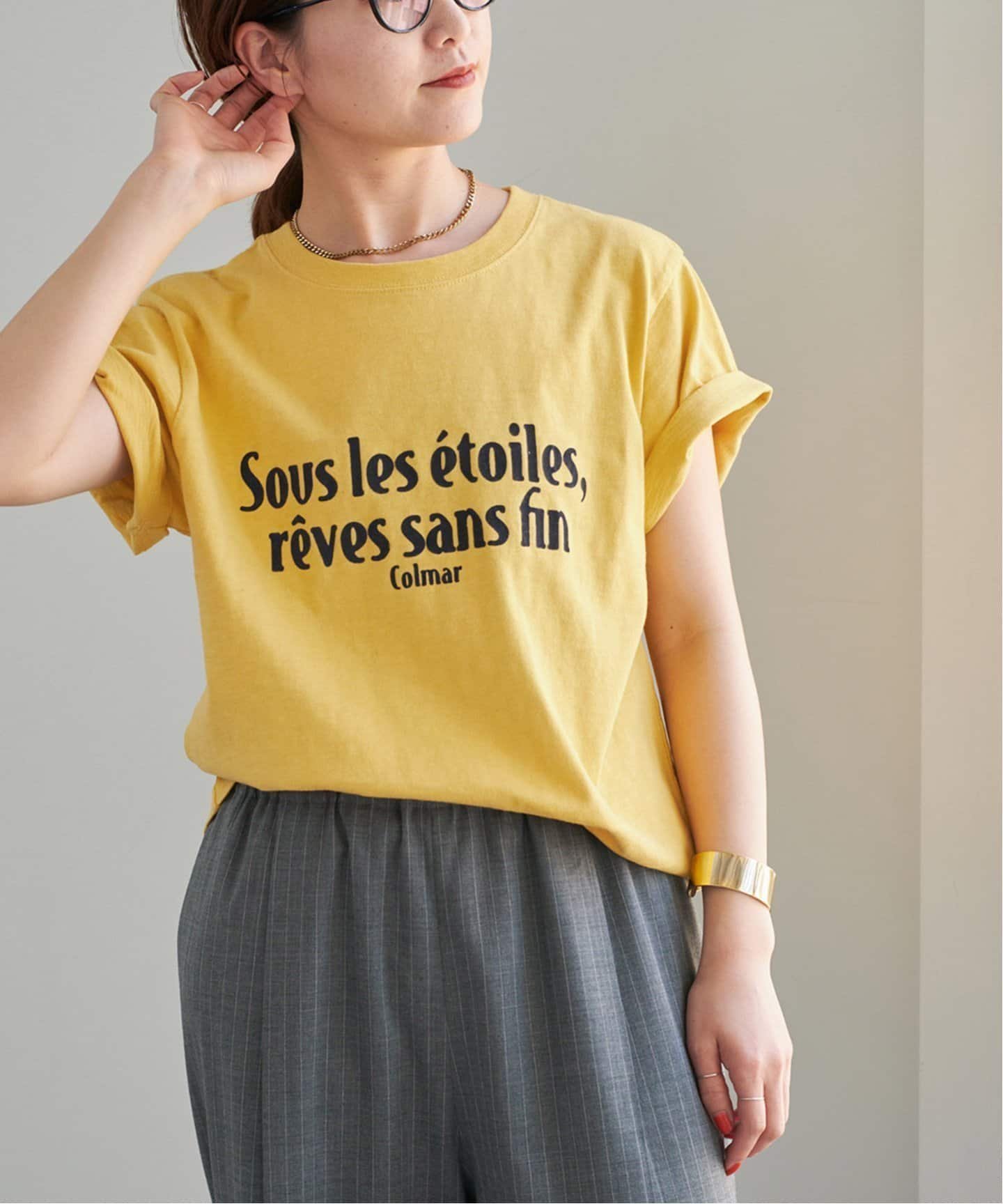 【スピック&スパン/Spick & Span】の《追加 》フロッキーロゴスラブTシャツ インテリア・キッズ・メンズ・レディースファッション・服の通販 founy(ファニー) 　ファッション　Fashion　レディースファッション　WOMEN　トップス・カットソー　Tops/Tshirt　シャツ/ブラウス　Shirts/Blouses　ロング / Tシャツ　T-Shirts　再入荷　Restock/Back In Stock/Re Arrival　イエロー|ID: prp329100004526310 ipo3291000000032011280