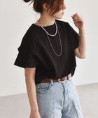 【シップス フォー ウィメン/SHIPS】のquaranciel 洗濯機可能 カノコ Vガゼット フレンチスリーブ TEE ブラック|ID: prp329100004526337 ipo3291000000032011387