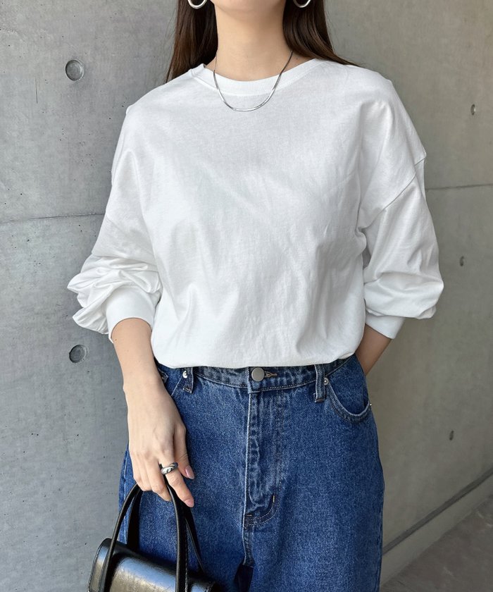 【アンドミー/andme】の無地 ボーダー コットン ボリューム袖 Tシャツ インテリア・キッズ・メンズ・レディースファッション・服の通販 founy(ファニー) https://founy.com/ ファッション Fashion レディースファッション Fashion for Women トップス・カットソー Cut & Sew Tops シャツ・ブラウス・オフィスカジュアル Elegant Blouses & Button-Ups ロングTシャツ・Tシャツ Longline T-Shirts & Tees おすすめ Recommended / Our Picks ショルダー Shoulder, Shoulder Strap トレンド Trend, Trending Now ドロップ Drop Shoulder, Dropped Style バランス Balance, Style Balance ベーシック Basic, Essential ボーダー Border, Stripe 人気 Popular, Best Seller 無地 Plain, Solid Color |ID: prp329100004526343 ipo3291000000033594618