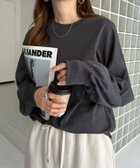 【アンドミー/andme】の無地 ボーダー コットン ボリューム袖 Tシャツ チャコールグレー|ID: prp329100004526343 ipo3291000000033594634