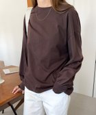 【アンドミー/andme】の無地 ボーダー コットン ボリューム袖 Tシャツ ブラウン|ID: prp329100004526343 ipo3291000000033594636