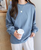 【アンドミー/andme】の無地 ボーダー コットン ボリューム袖 Tシャツ ブルーグレー|ID: prp329100004526343 ipo3291000000033594640
