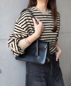 【アンドミー/andme】の無地 ボーダー コットン ボリューム袖 Tシャツ グレージュ×ブラック|ID: prp329100004526343 ipo3291000000033594647