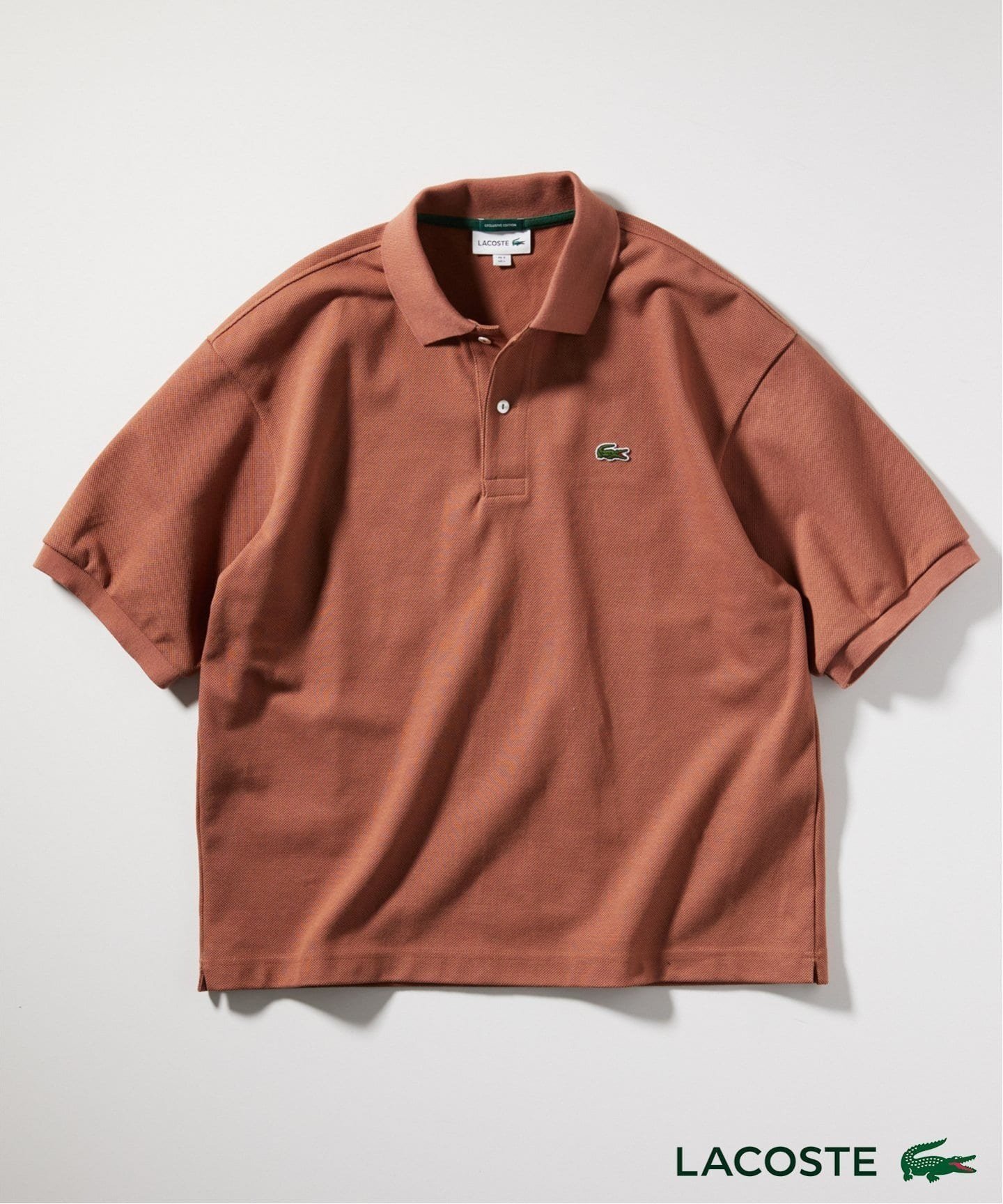【ジャーナルスタンダード レリューム/JOURNAL STANDARD relume / MEN】のLACOSTE / ラコステ 別注 ポロシャツ インテリア・キッズ・メンズ・レディースファッション・服の通販 founy(ファニー) 　ファッション　Fashion　メンズファッション　MEN　フィット　Fit　ベーシック　Basic　ボックス　Box　ポロシャツ　Polo Shirt　リラックス　Relax　人気　Popularity　別注　Special Order　鹿の子　Pique　ブラウン|ID: prp329100004526347 ipo3291000000032521246