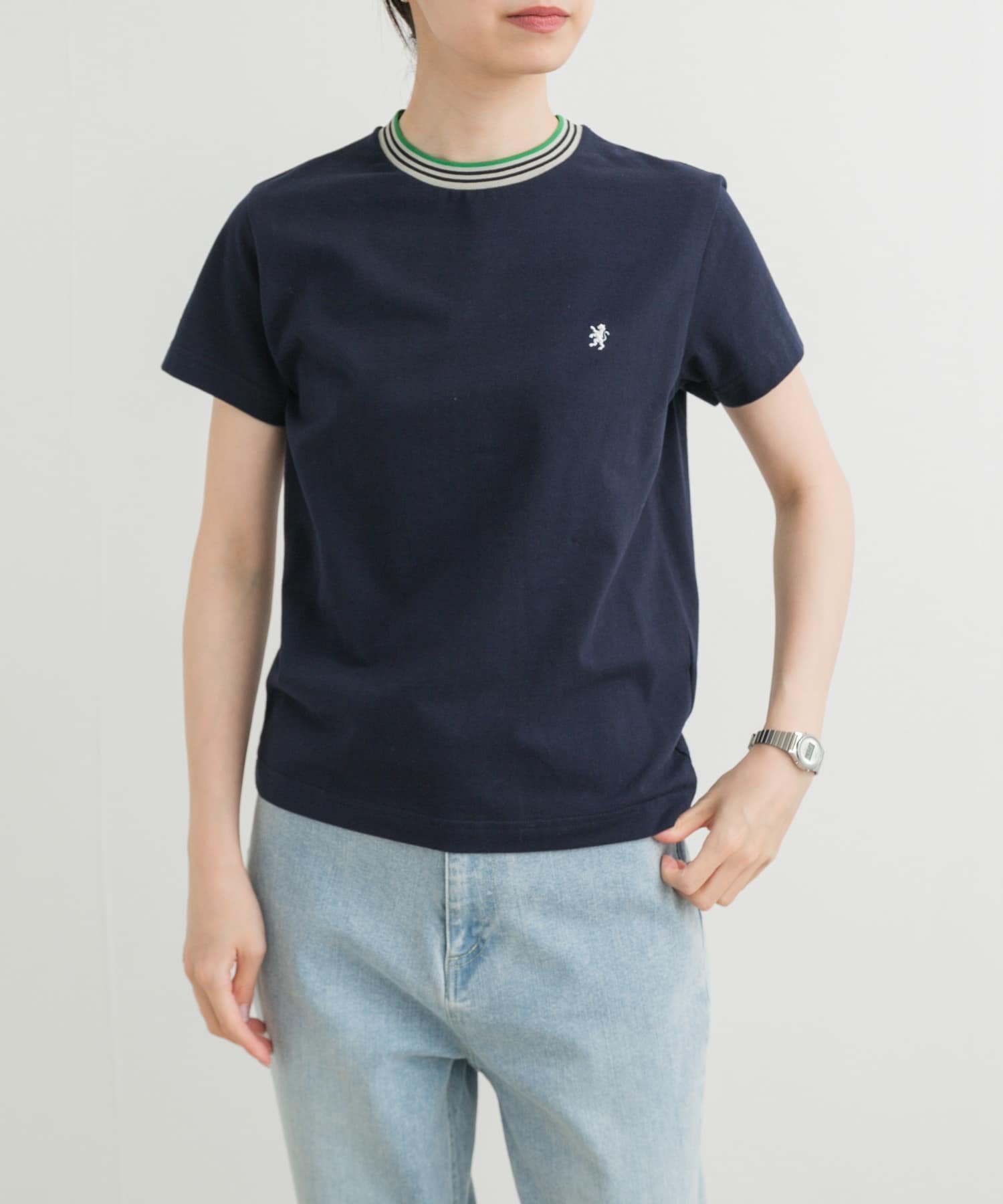 【アーバンリサーチ ドアーズ/URBAN RESEARCH DOORS】のGYMPHLEX KNIT-LINE T-SHIRTS インテリア・キッズ・メンズ・レディースファッション・服の通販 founy(ファニー) 　ファッション　Fashion　レディースファッション　Fashion for Women　トップス・カットソー　Cut & Sew Tops　ニット　Knit Tops & Sweaters　シャツ・ブラウス・オフィスカジュアル　Elegant Blouses & Button-Ups　ロングTシャツ・Tシャツ　Longline T-Shirts & Tees　2025年　2025　2025春夏・S/S　Spring/Summer 2025 SS25　スポーツ　Sports, Activewear　夏　Summer　S/S・春夏　SS, Spring/Summer, Warm Season　NAVY|ID: prp329100004526363 ipo3291000000033199063