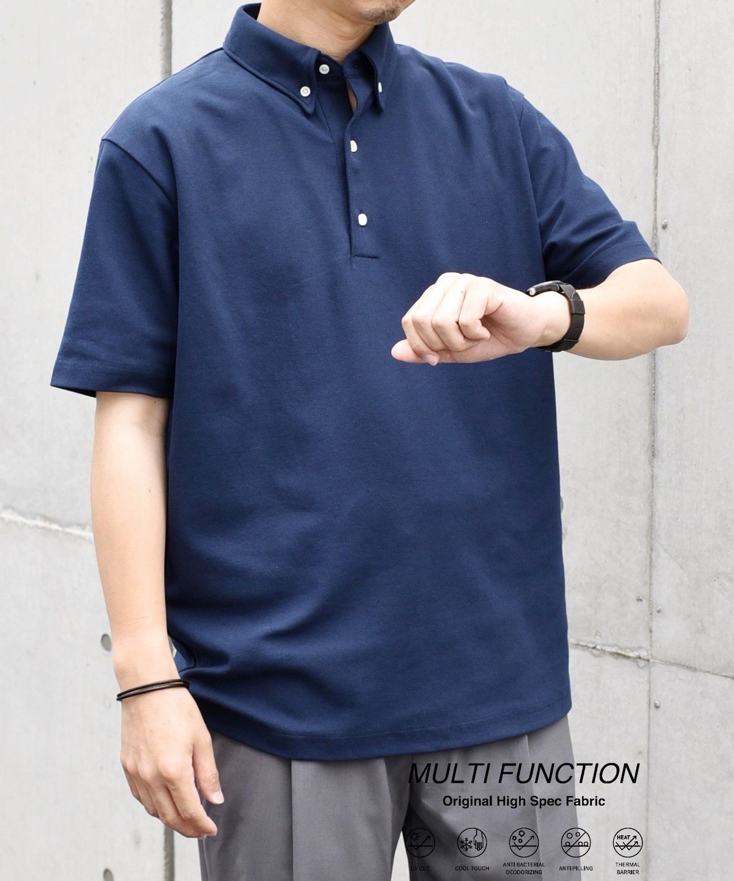 【シップス/SHIPS / MEN】のSHIPS any 接触冷感/遮熱/UVカット機能等 サマーファンクション 鹿の子 ボタンダウンポロシャツ インテリア・キッズ・メンズ・レディースファッション・服の通販 founy(ファニー) 　ファッション　Fashion　メンズファッション　Men's Style Online　カーディガン　Cardigan　サマー　Summer　ジャケット　Jacket　ビジネス 仕事 通勤　Business　ベーシック　Basic　ポロシャツ　Polo Shirt　夏　Summer　抗菌　Antibacterial　鹿の子　Pique　ネイビー|ID: prp329100004526428 ipo3291000000032483396
