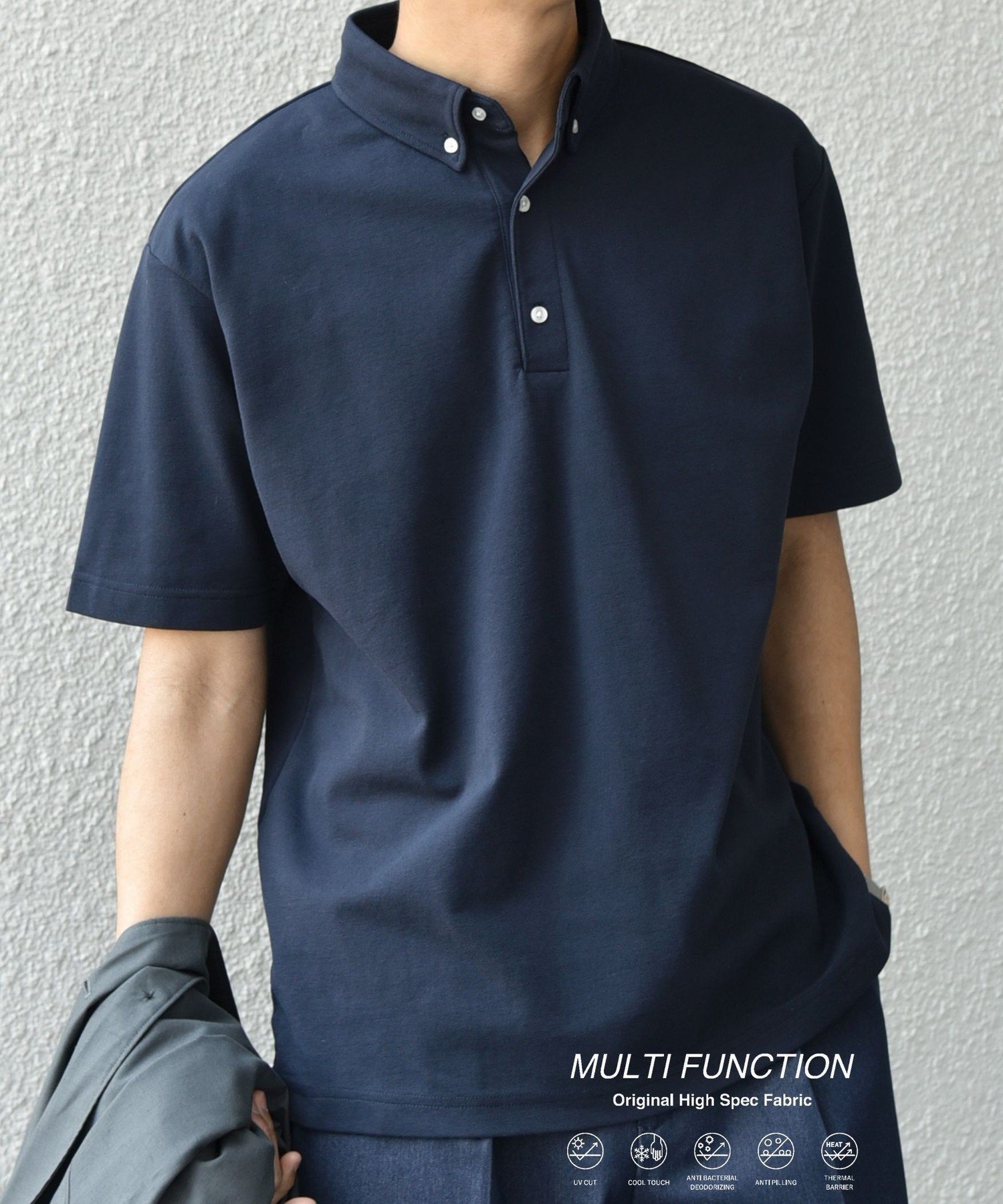 【シップス/SHIPS / MEN】のSHIPS any 接触冷感/遮熱/UVカット機能等 サマーファンクション 鹿の子 ボタンダウンポロシャツ インテリア・キッズ・メンズ・レディースファッション・服の通販 founy(ファニー) 　ファッション　Fashion　メンズファッション　Men's Style Online　カーディガン　Cardigan　サマー　Summer　ジャケット　Jacket　ビジネス 仕事 通勤　Business　ベーシック　Basic　ポロシャツ　Polo Shirt　夏　Summer　抗菌　Antibacterial　鹿の子　Pique　ダークブルー|ID: prp329100004526428 ipo3291000000032483397