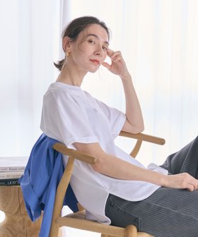 【ビューティ&ユース ユナイテッドアローズ/BEAUTY&YOUTH / UNITED ARROWS】のコットン天竺 ラウンドヘム Tシャツ 人気、トレンドファッション・服の通販 founy(ファニー) ファッション Fashion レディースファッション Ladies' Fashion Online トップス・カットソー Tops/Tshirt シャツ/ブラウス Shirts/Blouses ロング / Tシャツ T-Shirts カットソー Cut And Sew シンプル Simple スリット Slit デニム Denim トレンド Trend 定番 Standard フロント Front ヘムライン Hemline ボトム Bottom ボーダー Border 無地 Plain Color ワイド Wide おすすめ Recommend |ID:prp329100004526429