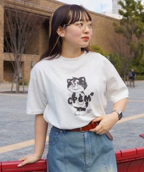 【シーピーシーエム/CPCM】のCPCMマスコットキャラT 人気、トレンドファッション・服の通販 founy(ファニー) ファッション Fashion レディースファッション WOMEN オレンジ Orange ネコ Cat プリント Print ワンポイント One Point おすすめ Recommend |ID:prp329100004526430