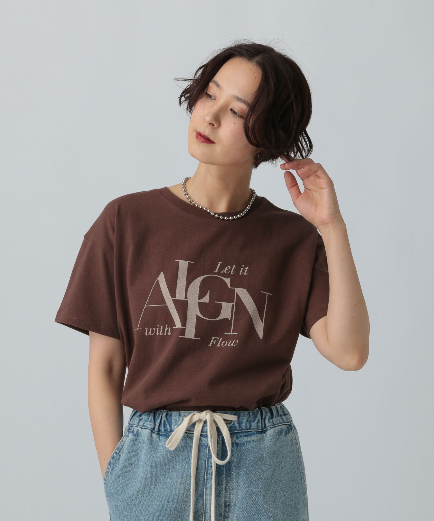 【レプシィム ローリーズファーム/LEPSIM LOWRYS FARM】のアソートロゴTEE インテリア・キッズ・メンズ・レディースファッション・服の通販 founy(ファニー) 　ファッション　Fashion　レディースファッション　Ladies' Fashion Online　おすすめ　Recommend　インナー　Inner　ジャケット　Jacket　デニム　Denim　ボトム　Bottom　ブラウン58|ID: prp329100004526435 ipo3291000000032669807