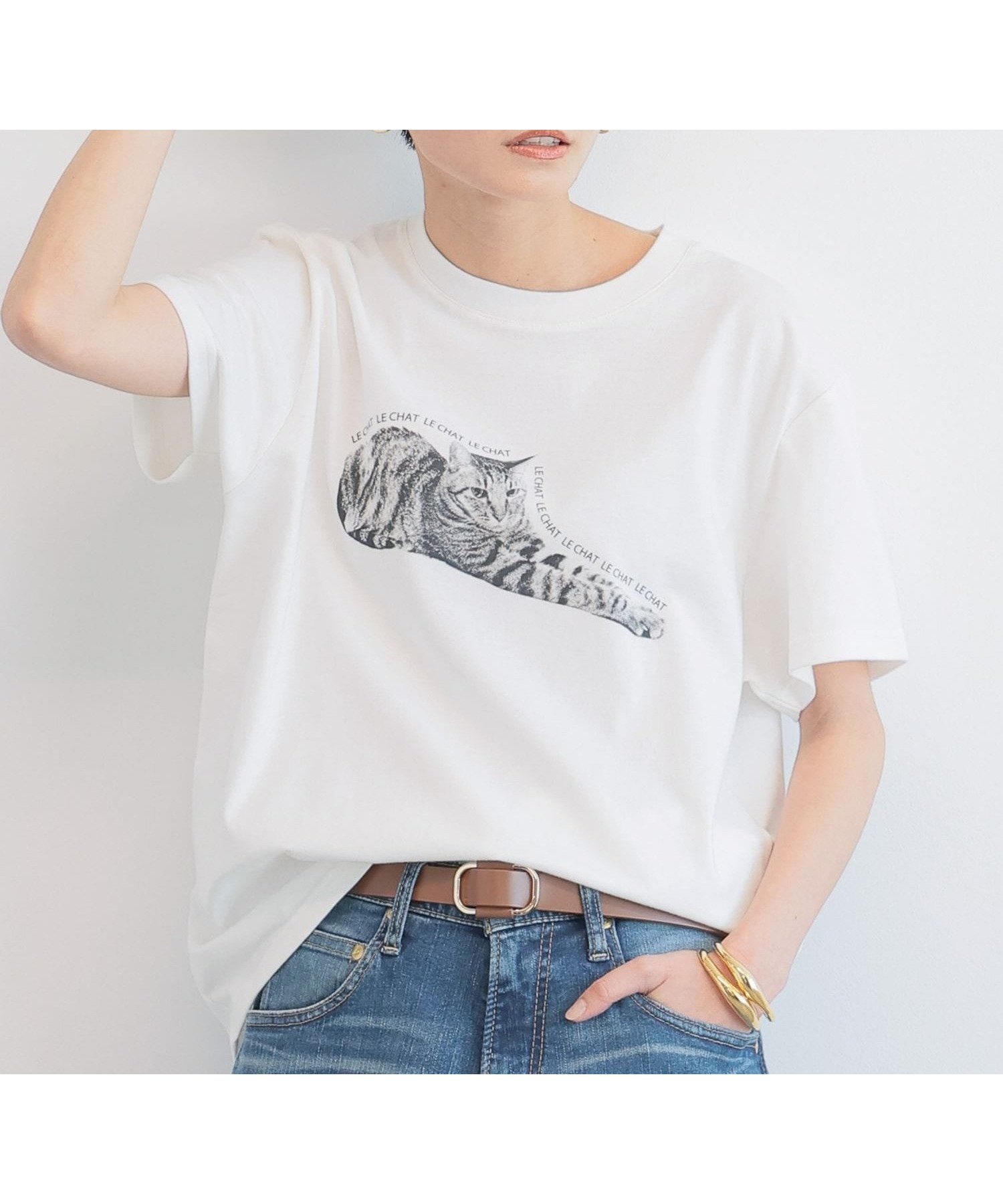 【バンヤードストーム/BARNYARDSTORM】のCATプリントT インテリア・キッズ・メンズ・レディースファッション・服の通販 founy(ファニー) 　ファッション　Fashion　レディースファッション　WOMEN　ジャケット　Jacket　バランス　Balance　バングル　Bangle　プリント　Print　モチーフ　Motif　ワイド　Wide　日本製　Made In Japan　猫　Cat　ホワイト10|ID: prp329100004526446 ipo3291000000032011839