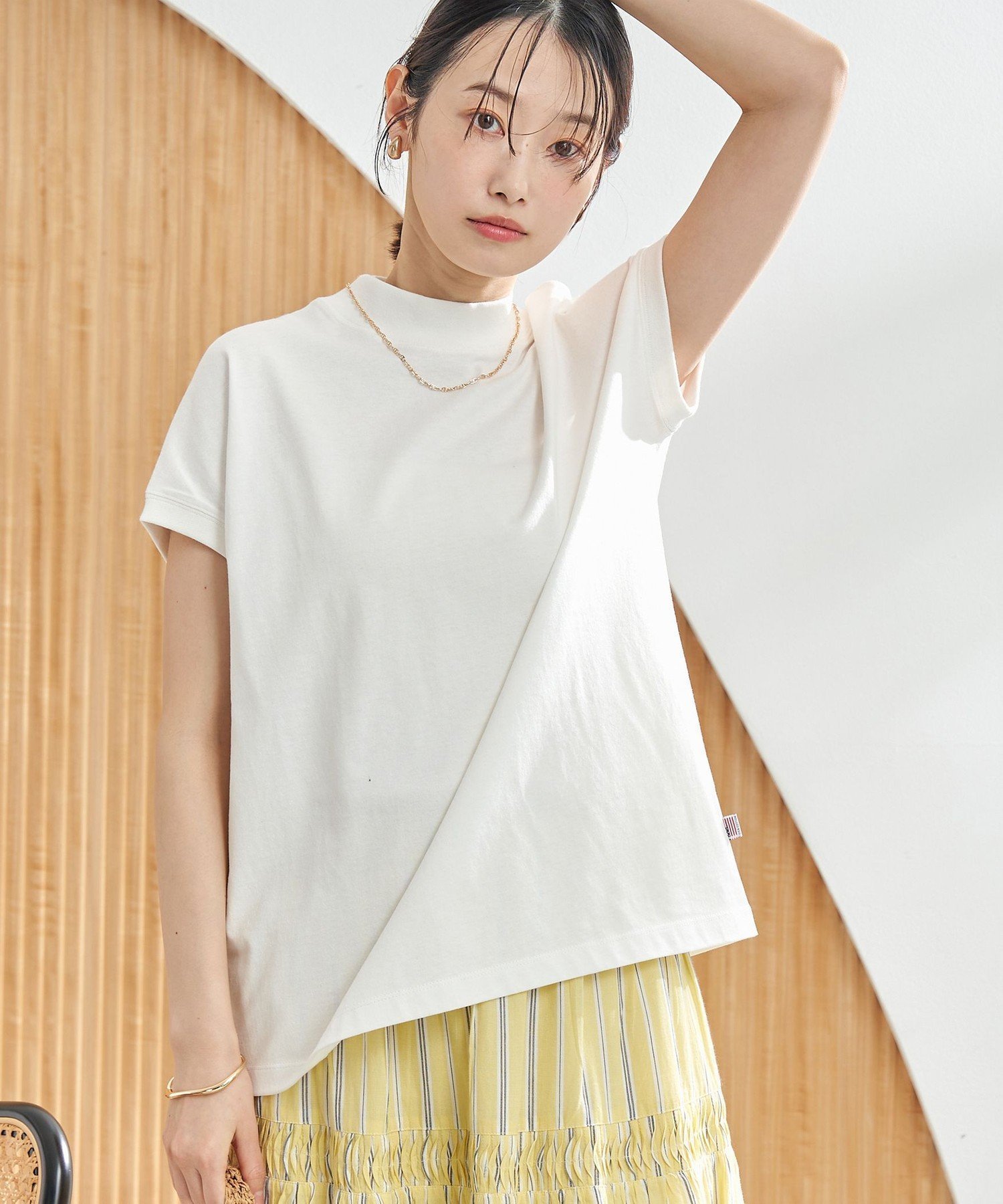 【コーエン/COEN】のUSAコットンフレンチスリーブリピTシャツ(WEB限定カラー) 人気、トレンドファッション・服の通販 founy(ファニー) 　ファッション　Fashion　レディースファッション　Ladies' Fashion Online　トップス・カットソー　Tops/Tshirt　シャツ/ブラウス　Shirts/Blouses　ロング / Tシャツ　T-Shirts　コンパクト　Compact　バランス　Balance　フレンチ　French　ボトム　Bottom　ボーダー　Border　定番　Standard　無地　Plain Color　 other-1|ID: prp329100004526448 ipo3291000000032624013