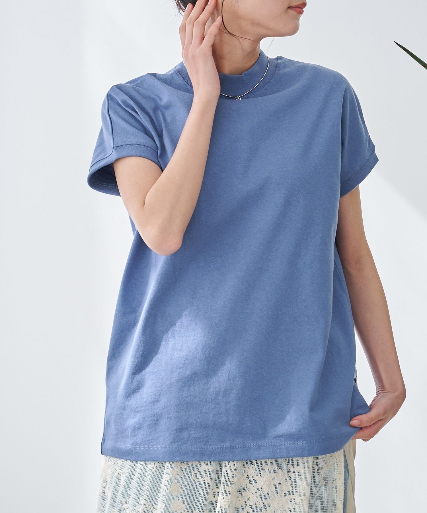 【コーエン/COEN】のUSAコットンフレンチスリーブリピTシャツ(WEB限定カラー) インテリア・キッズ・メンズ・レディースファッション・服の通販 founy(ファニー) 　ファッション　Fashion　レディースファッション　Ladies' Fashion Online　トップス・カットソー　Tops/Tshirt　シャツ/ブラウス　Shirts/Blouses　ロング / Tシャツ　T-Shirts　コンパクト　Compact　バランス　Balance　フレンチ　French　ボトム　Bottom　ボーダー　Border　定番　Standard　無地　Plain Color　ROYAL|ID: prp329100004526448 ipo3291000000032624024