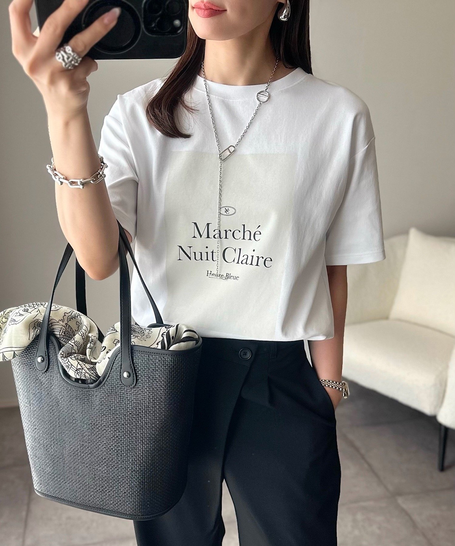 【スタイルドア/STYLEDOOR】のアソートロゴプリントTシャツ インテリア・キッズ・メンズ・レディースファッション・服の通販 founy(ファニー) 　ファッション　Fashion　レディースファッション　Fashion for Women　トップス・カットソー　Cut & Sew Tops　シャツ・ブラウス・オフィスカジュアル　Elegant Blouses & Button-Ups　ロングTシャツ・Tシャツ　Longline T-Shirts & Tees　アウトドア　Outdoor Clothing　グラフィック　Graphic, Graphic Design　シンプル　Simple, Minimal　ジャケット　Jacket, Outerwear　スタイリッシュ　Stylish, Fashionable　トレンド　Trend, Trending Now　プリント　Print, Printed Pattern　ホワイト柄8|ID: prp329100004526478 ipo3291000000033195498
