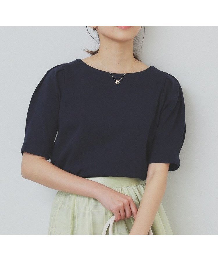 【インデックス/INDEX】の《10色展開/XS-LLサイズ》コットンスムースタックスリーブトップス【UV/接触冷感/洗濯機洗い可】 インテリア・キッズ・メンズ・レディースファッション・服の通販 founy(ファニー) 　ファッション　Fashion　レディースファッション　Ladies' Fashion Online　トップス・カットソー　Tops/Tshirt　コンパクト　Compact　スリーブ　Sleeve　センター　Center　デコルテ　Decolletage　バランス　Balance　エレガント 上品　Elegant　ネイビー|ID: prp329100004526487 ipo3291000000032653786