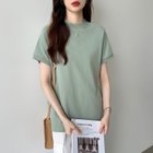 【ココモモ/COCOMOMO】のクルーネック 半袖 Tシャツ カジュアル 無地 レディース ミドル丈 カットソー 人気、トレンドファッション・服の通販 founy(ファニー) ファッション Fashion レディースファッション Fashion for Women トップス・カットソー Cut & Sew Tops シャツ・ブラウス・オフィスカジュアル Elegant Blouses & Button-Ups ロングTシャツ・Tシャツ Longline T-Shirts & Tees カットソー・ベーシックTシャツ Cut-and-Sewn Tops / Stretch Tees & Basics カットソー Cut and Sewn Top シンプル Simple, Minimal スリーブ Sleeve, Long Sleeve / Short Sleeve トレンド Trend, Trending Now ミドル Middle Length, Mid Height 半袖 Short Sleeve, Half Sleeve 無地 Plain, Solid Color thumbnail グリーン|ID: prp329100004526528 ipo3291000000033467086