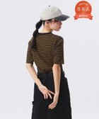 【ビームス ウイメン/BEAMS】の【ビームスの百名品】【別注】Health Knit / ボーダー フライス 5分袖 Tシャツ NAVY/GOLD|ID: prp329100004526583 ipo3291000000032728822