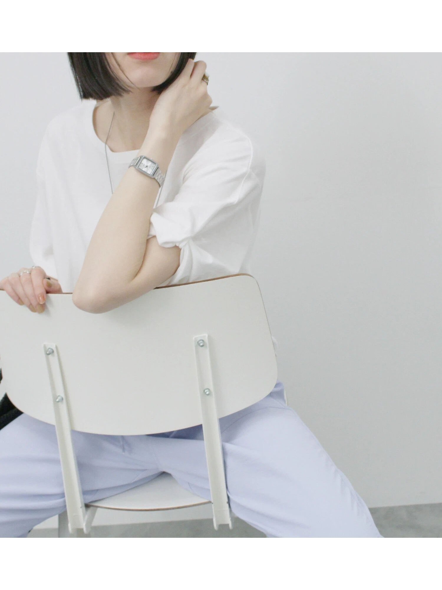 【サマンサモスモス/Samansa Mos2】のツイストスリーブアソートTシャツ インテリア・キッズ・メンズ・レディースファッション・服の通販 founy(ファニー) 　ファッション　Fashion　レディースファッション　WOMEN　トップス・カットソー　Tops/Tshirt　シャツ/ブラウス　Shirts/Blouses　ロング / Tシャツ　T-Shirts　シンプル　Simple　スリーブ　Sleeve　ツイスト　Twist　ボーダー　Border　リラックス　Relax　無地　Plain Color　オフホワイト|ID: prp329100004526588 ipo3291000000032012452