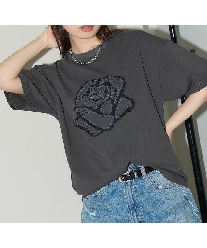 【フリークスストア/FREAK'S STORE】のダメージ ローズ ドッキングTシャツ 限定展開 25SS インテリア・キッズ・メンズ・レディースファッション・服の通販 founy(ファニー) 　ファッション　Fashion　レディースファッション　WOMEN　トップス・カットソー　Tops/Tshirt　シャツ/ブラウス　Shirts/Blouses　ロング / Tシャツ　T-Shirts　2025年　2025　2025春夏・S/S　Ss,Spring/Summer,2025　インナー　Inner　ダメージ　Damage　デニム　Denim　トレンド　Trend　ドッキング　Docking　バレエ　Ballet　フラワー　Flower　モチーフ　Motif　ローズ　Rose　夏　Summer　S/S・春夏　Ss・Spring/Summer　ブラック|ID: prp329100004526645 ipo3291000000032012675