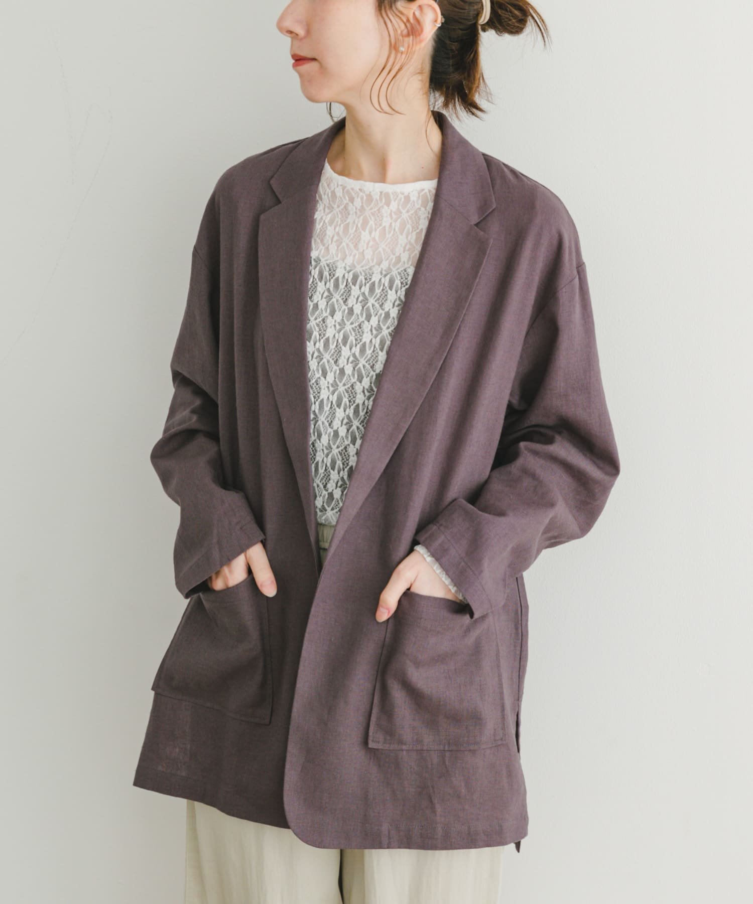 【その他のブランド/Other】のリネンレーヨンジャケット インテリア・キッズ・メンズ・レディースファッション・服の通販 founy(ファニー) 　ファッション　Fashion　レディースファッション　WOMEN　アウター　Coat Outerwear　ジャケット　Jackets　2025年　2025　2025春夏・S/S　Ss,Spring/Summer,2025　おすすめ　Recommend　シンプル　Simple　ジャケット　Jacket　ダウン　Down　デニム　Denim　リネン　Linen　リラックス　Relax　夏　Summer　S/S・春夏　Ss・Spring/Summer　C.BRN|ID: prp329100004527165 ipo3291000000032015396