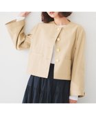 【アンタイトル/UNTITLED】の【きれいめ/春の軽羽織り】コットンライク クルーネックジャケット ベージュ|ID: prp329100004527170 ipo3291000000032660327