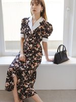 【スナイデル/SNIDEL】のマルチプリントパフスリーブワンピース 人気、トレンドファッション・服の通販 founy(ファニー) ファッション Fashion レディースファッション WOMEN ワンピース Dress とろみ Thickness イエロー Yellow エレガント 上品 Elegant カフス Cuffs シャーリング Shirring スクエア Square スリット Slit スリーブ Sleeve フィット Fit フラワー Flower フロント Front プリント Print マーメイド Mermaid レース Race ロング Long ヴィンテージ Vintage 今季 This Season |ID:prp329100004527178