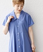 【シップス フォー ウィメン/SHIPS】のSHIPS any 洗濯機可能 フラットカラー Vネック フレア ワンピース ブルー|ID: prp329100004527181 ipo3291000000032751077