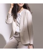 【インディヴィ/INDIVI】の【こなれSETUP/ストライプ柄】リネンライクノーカラージャケット 人気、トレンドファッション・服の通販 founy(ファニー) ファッション Fashion レディースファッション Ladies' Fashion Online アウター Coat Outerwear ジャケット Jackets ノーカラージャケット No Collar Leather Jackets おすすめ Recommend オックス Ox カーディガン Cardigan ジャケット Jacket ストライプ Stripe セットアップ Set Up トレンド Trend ボトム Bottom ポケット Pocket ワイド Wide thumbnail グレージュ|ID: prp329100004527199 ipo3291000000032682882