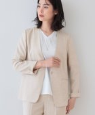 【インディヴィ/INDIVI】の【こなれSETUP/ストライプ柄】リネンライクノーカラージャケット 人気、トレンドファッション・服の通販 founy(ファニー) ファッション Fashion レディースファッション Ladies' Fashion Online アウター Coat Outerwear ジャケット Jackets ノーカラージャケット No Collar Leather Jackets おすすめ Recommend オックス Ox カーディガン Cardigan ジャケット Jacket ストライプ Stripe セットアップ Set Up トレンド Trend ボトム Bottom ポケット Pocket ワイド Wide thumbnail アイボリー|ID: prp329100004527199 ipo3291000000032682884