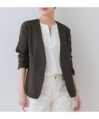【インディヴィ/INDIVI】の【こなれSETUP/ストライプ柄】リネンライクノーカラージャケット 人気、トレンドファッション・服の通販 founy(ファニー) ファッション Fashion レディースファッション Ladies' Fashion Online アウター Coat Outerwear ジャケット Jackets ノーカラージャケット No Collar Leather Jackets おすすめ Recommend オックス Ox カーディガン Cardigan ジャケット Jacket ストライプ Stripe セットアップ Set Up トレンド Trend ボトム Bottom ポケット Pocket ワイド Wide thumbnail チャコールグレー|ID: prp329100004527199 ipo3291000000032682885
