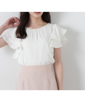 【プロポーション ボディドレッシング/PROPORTION BODY DRESSING】のダブルラッフルスリーブブラウス 人気、トレンドファッション・服の通販 founy(ファニー) ファッション Fashion レディースファッション WOMEN トップス・カットソー Tops/Tshirt シャツ/ブラウス Shirts/Blouses フェミニン Feminine ラッフル Raffle |ID:prp329100004527214