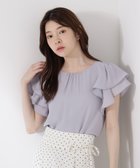 【プロポーション ボディドレッシング/PROPORTION BODY DRESSING】のダブルラッフルスリーブブラウス ブルーグレー|ID: prp329100004527214 ipo3291000000032743733