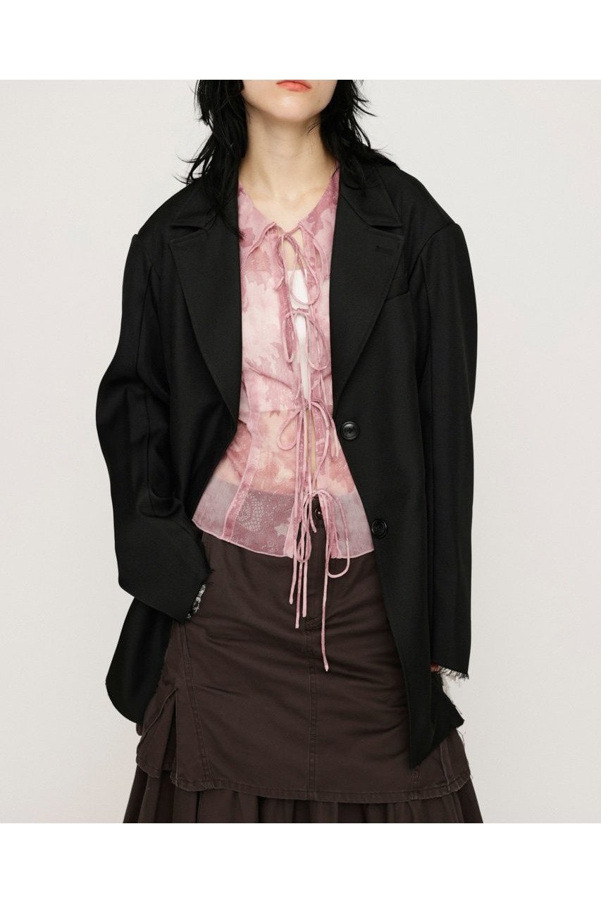 【スライ/SLY】のCUT OUT OVER ジャケット インテリア・キッズ・メンズ・レディースファッション・服の通販 founy(ファニー) 　ファッション　Fashion　レディースファッション　WOMEN　アウター　Coat Outerwear　ジャケット　Jackets　おすすめ　Recommend　ガーリー　Girly　ジャケット　Jacket　セットアップ　Set Up　プリント　Print　リラックス　Relax　BLK|ID: prp329100004527218 ipo3291000000032015618