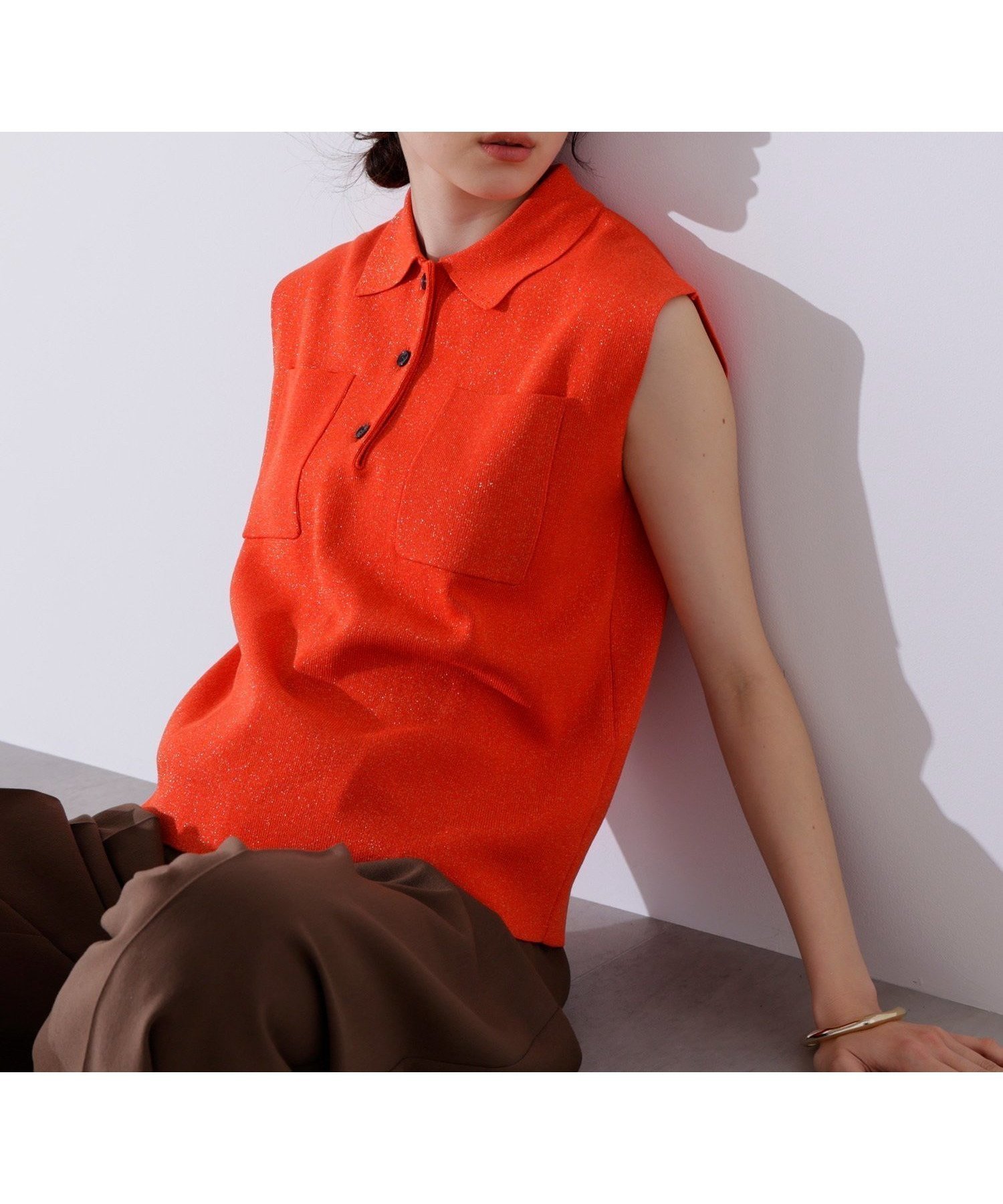 【エヌ ナチュラルビューティーベーシック/N.Natural Beauty basic】のラメ混ポロエリニット 人気、トレンドファッション・服の通販 founy(ファニー) 　ファッション　Fashion　レディースファッション　Ladies' Fashion Online　トップス・カットソー　Tops/Tshirt　ニット　Knit Tops　 other-1|ID: prp329100004527228 ipo3291000000032570290