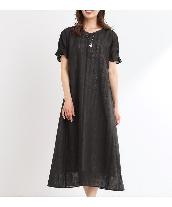 【リフレクト/Reflect】の【夏SALE/一枚で決まる◎/手洗い可】シアーストライプソフトAラインワンピース インテリア・キッズ・メンズ・レディースファッション・服の通販 founy(ファニー) https://founy.com/ ファッション Fashion レディースファッション Fashion for Women ワンピース Dresses Aラインワンピース・フレアシルエット A-Line Dresses / Flared Silhouette Dresses キュプラ Cupro, Eco Fabric サンダル Sandals, Summer Shoes シアー Sheer, See-Through ストライプ Stripe, Striped Pattern スニーカー Sneakers, Trainers ポケット Pocket, Pocket Detail 夏 Summer |ID: prp329100004527229 ipo3291000000032708770