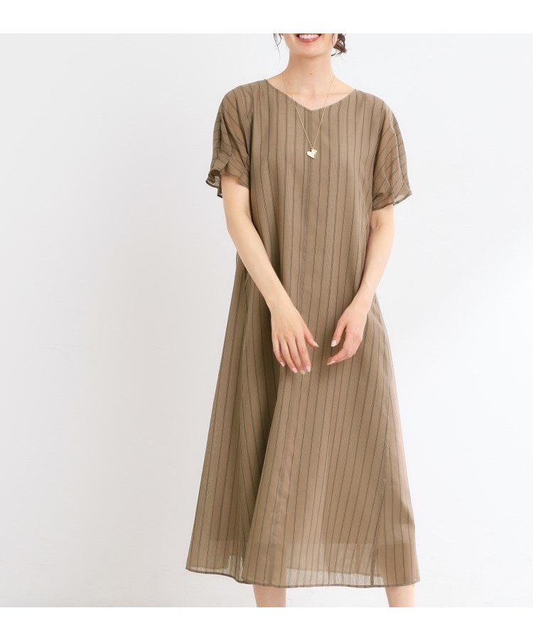 【リフレクト/Reflect】の【夏SALE/一枚で決まる◎/手洗い可】シアーストライプソフトAラインワンピース インテリア・キッズ・メンズ・レディースファッション・服の通販 founy(ファニー) 　ファッション　Fashion　レディースファッション　Fashion for Women　ワンピース　Dresses　Aラインワンピース・フレアシルエット　A-Line Dresses / Flared Silhouette Dresses　キュプラ　Cupro, Eco Fabric　サンダル　Sandals, Summer Shoes　シアー　Sheer, See-Through　ストライプ　Stripe, Striped Pattern　スニーカー　Sneakers, Trainers　ポケット　Pocket, Pocket Detail　夏　Summer　モカブラウン|ID: prp329100004527229 ipo3291000000032708772
