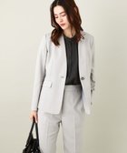【アー ヴェー ヴェー/a.v.v】の【洗える/UVカット/接触冷感】オックスストレッチノーカラージャケット【Reflax】 ライトグレー|ID: prp329100004527231 ipo3291000000032683196