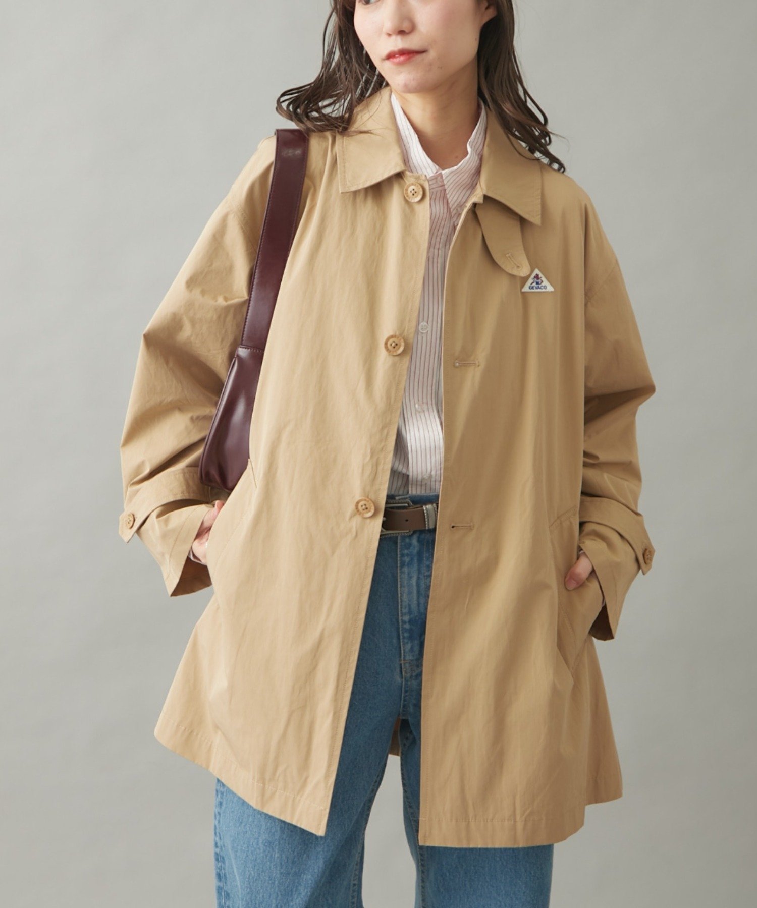 【チャオパニックティピー/CIAOPANIC TYPY】の【GEVACO】ステンカラーミドル丈コート 人気、トレンドファッション・服の通販 founy(ファニー) 　ファッション　Fashion　レディースファッション　WOMEN　アウター　Coat Outerwear　コート　Coats　インナー　Inner　春　Spring　スラックス　Slacks　デニム　Denim　トレンド　Trend　ミドル　Middle　リラックス　Relax　ロング　Long　ワーク　Work　おすすめ　Recommend　 other-1|ID: prp329100004527255 ipo3291000000032015767