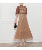 【その他のブランド/Other】のLeja-美脚効果ハイウエストチュールレース切り替えドレス結婚式(TV紹介アイテム) パーティードレス BROWN|ID: prp329100004527256 ipo3291000000032015778