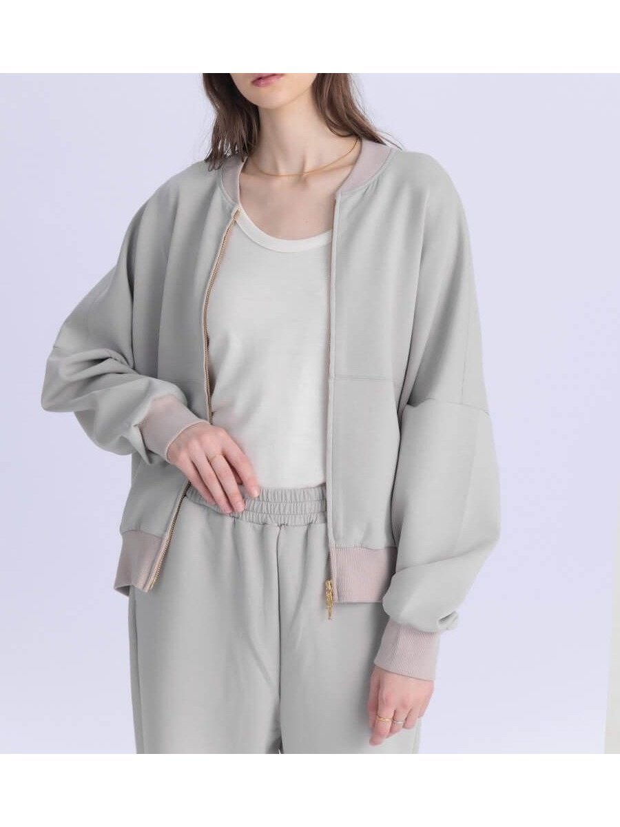 【ラシュッド/LASUD】のダンボールジャージーダブルジップブルゾン インテリア・キッズ・メンズ・レディースファッション・服の通販 founy(ファニー) 　ファッション　Fashion　レディースファッション　WOMEN　アウター　Coat Outerwear　ブルゾン　Blouson/Jackets　おすすめ　Recommend　なめらか　Smooth　コラボ　Collaboration　ストレッチ　Stretch　ダブル　Double　フィット　Fit　ブルゾン　Blouson　エレガント 上品　Elegant　ベージュ|ID: prp329100004527273 ipo3291000000032083532
