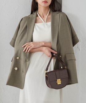【ラナン/Ranan】のRanan/麻調ダブルボタンハーフスリーブジャケット 人気、トレンドファッション・服の通販 founy(ファニー) ファッション Fashion レディースファッション WOMEN アウター Coat Outerwear ジャケット Jackets ジャケット Jacket ダブル Double デニム Denim フラップ Flap ボックス Box ポケット Pocket リラックス Relax |ID:prp329100004527285