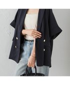 【ラナン/Ranan】のRanan/麻調ダブルボタンハーフスリーブジャケット 人気、トレンドファッション・服の通販 founy(ファニー) ファッション Fashion レディースファッション WOMEN アウター Coat Outerwear ジャケット Jackets ジャケット Jacket ダブル Double デニム Denim フラップ Flap ボックス Box ポケット Pocket リラックス Relax thumbnail ネイビー|ID: prp329100004527285 ipo3291000000032015892
