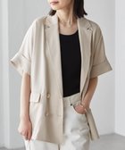 【ラナン/Ranan】のRanan/麻調ダブルボタンハーフスリーブジャケット 人気、トレンドファッション・服の通販 founy(ファニー) ファッション Fashion レディースファッション WOMEN アウター Coat Outerwear ジャケット Jackets ジャケット Jacket ダブル Double デニム Denim フラップ Flap ボックス Box ポケット Pocket リラックス Relax thumbnail ベージュ|ID: prp329100004527285 ipo3291000000032015894