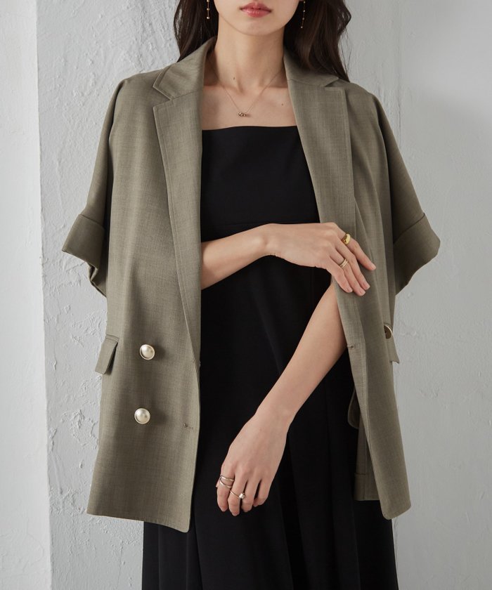 【ラナン/Ranan】のRanan/麻調ダブルボタンハーフスリーブジャケット インテリア・キッズ・メンズ・レディースファッション・服の通販 founy(ファニー) https://founy.com/ ファッション Fashion レディースファッション Fashion for Women アウター Coat / Outerwear Collection レディースジャケット・軽アウター Jackets ジャケット Jacket, Outerwear ダブル Double, Double-Breasted デニム Denim, Jeans Material フラップ Flap, Flap Pocket ボックス Boxy, Box Shape ポケット Pocket, Pocket Detail リラックス Relax, Relaxed Fit |ID: prp329100004527285 ipo3291000000033485609