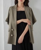 【ラナン/Ranan】のRanan/麻調ダブルボタンハーフスリーブジャケット グレイッシュベージュ|ID: prp329100004527285 ipo3291000000033485610