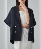 【ラナン/Ranan】のRanan/麻調ダブルボタンハーフスリーブジャケット ネイビー|ID: prp329100004527285 ipo3291000000033485611