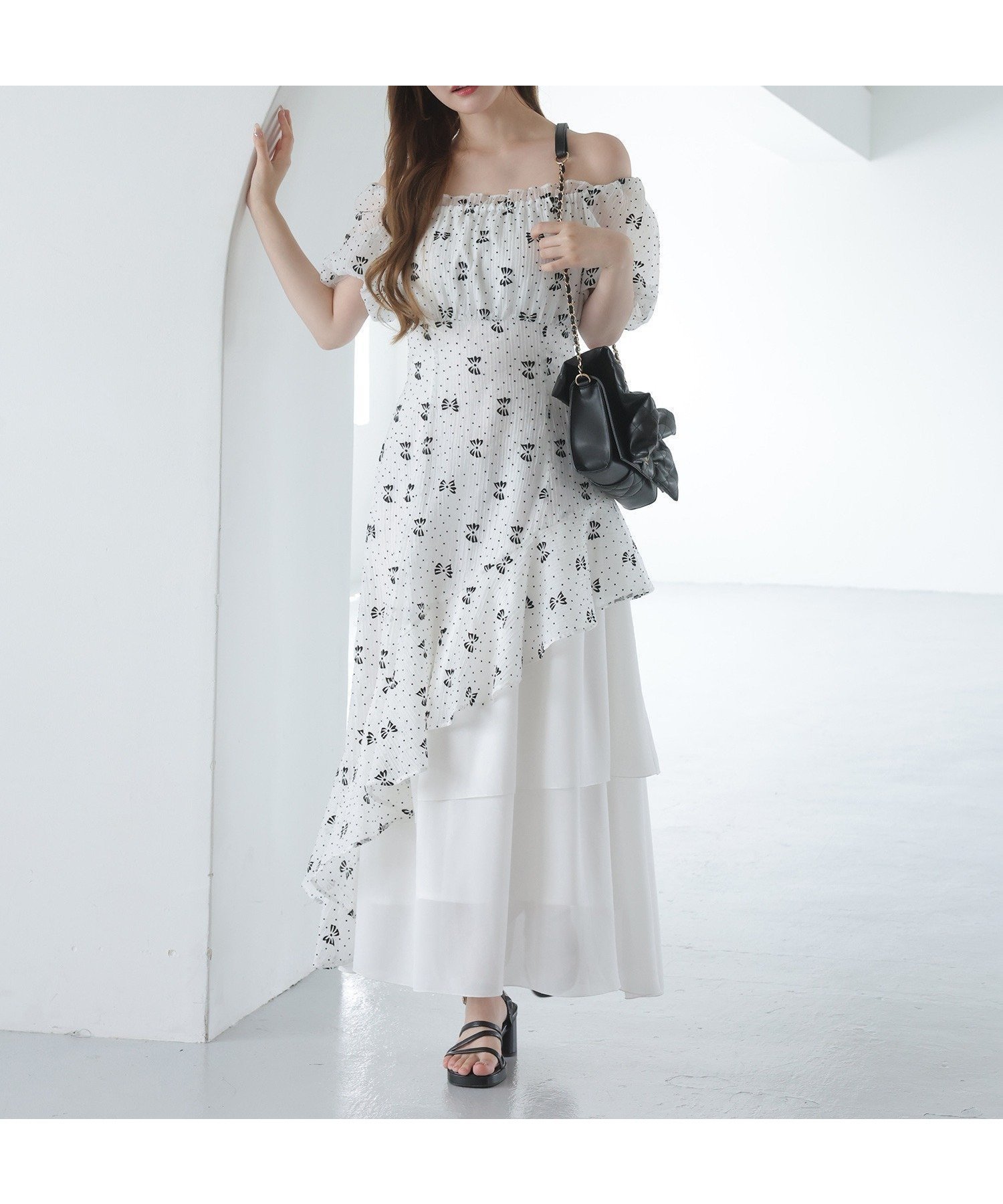 【ナイスクラップ/NICE CLAUP】の【Black collection】イレヘムティアードロングワンピース インテリア・キッズ・メンズ・レディースファッション・服の通販 founy(ファニー) 　ファッション　Fashion　レディースファッション　Fashion for Women　ワンピース　Dresses　エレガント 上品　Elegant　キャップ　Cap, Baseball Cap　サンダル　Sandals, Summer Shoes　シューズ　Shoes, Footwear　スニーカー　Sneakers, Trainers　スリーブ　Sleeve, Long Sleeve / Short Sleeve　バレエ　Ballet, Ballet Style　フェミニン　Feminine, Girly　おすすめ　Recommended / Our Picks　夏　Summer　2025年　2025　2025春夏・S/S　Spring/Summer 2025 SS25　オフホワイト|ID: prp329100004527316 ipo3291000000033266012