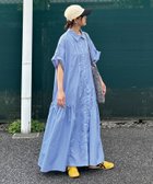 【コーナーズ/CORNERS】の【CORNERS by KR】サイドギャザーシャツワンピース サックス|ID: prp329100004527329 ipo3291000000032016089